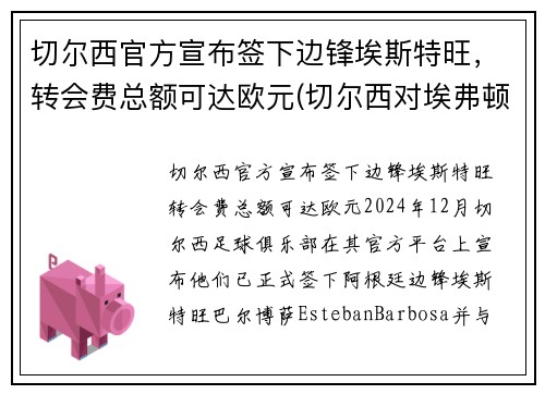 切尔西官方宣布签下边锋埃斯特旺，转会费总额可达欧元(切尔西对埃弗顿比赛结果)